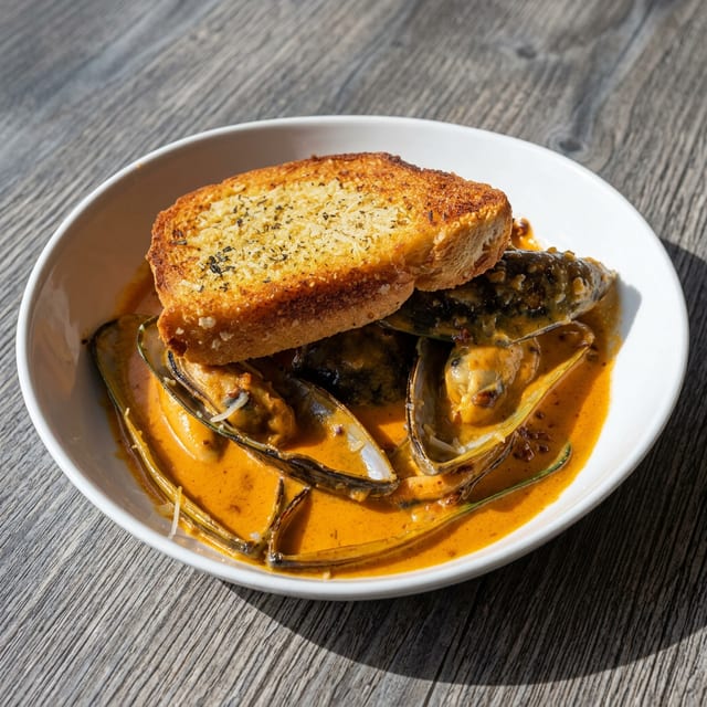 Chorizo Mussels.